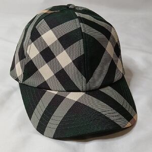 Burberry Green & Cream Check Baseball Cap